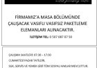 ironsan masa bölümünde vasıflı vasıfsız eleman alınacak