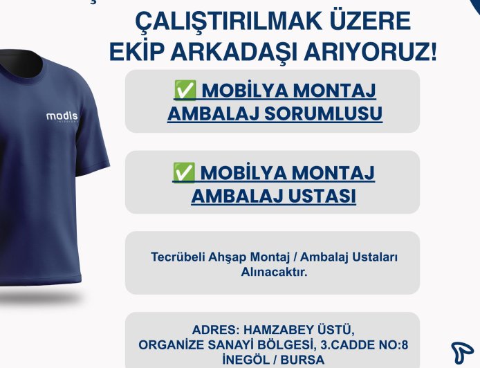Modis Mobilya Sorumlu eleman ilanı